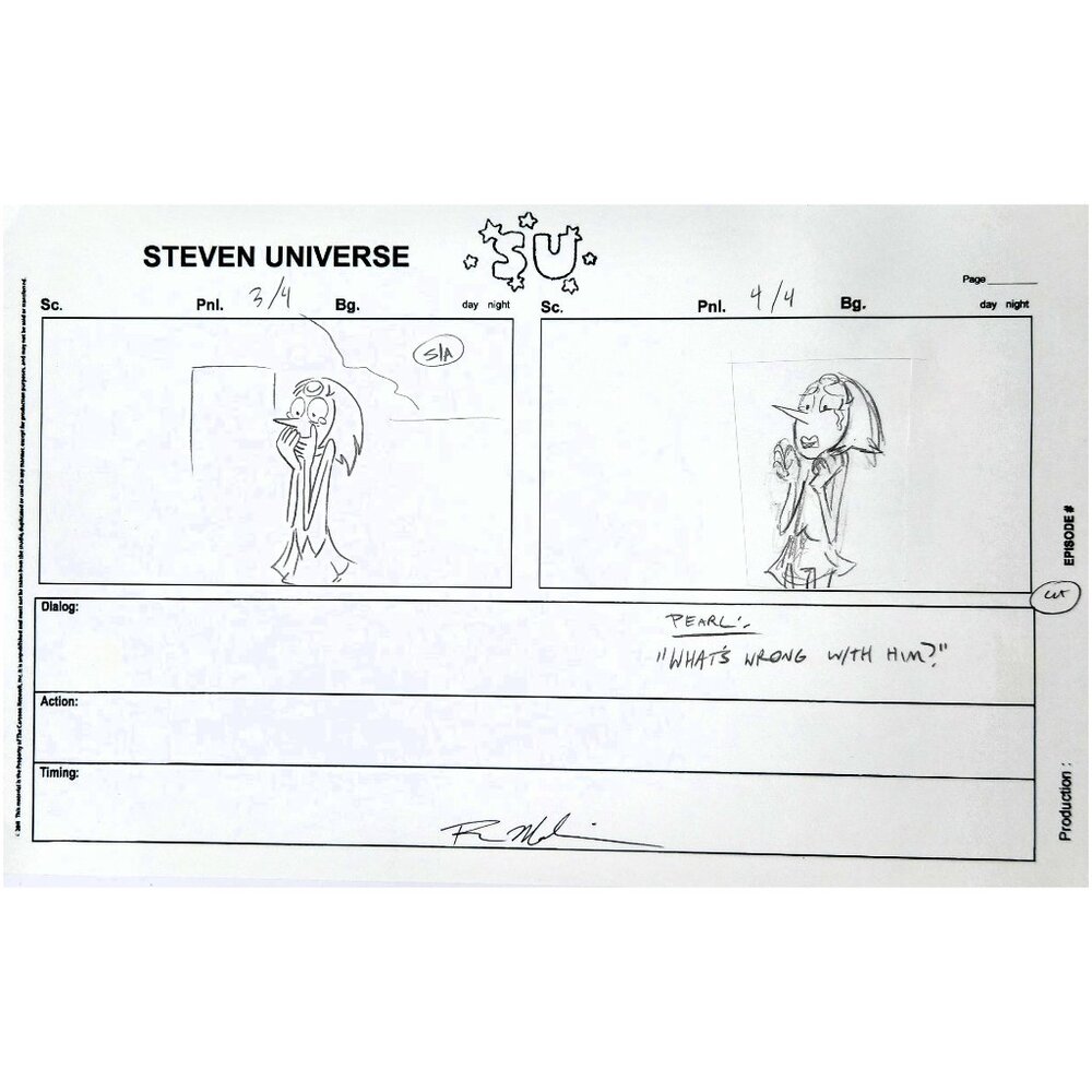 SU So Many Birthdays "What's Wrong With Him?" Production Storyboard -Raven M